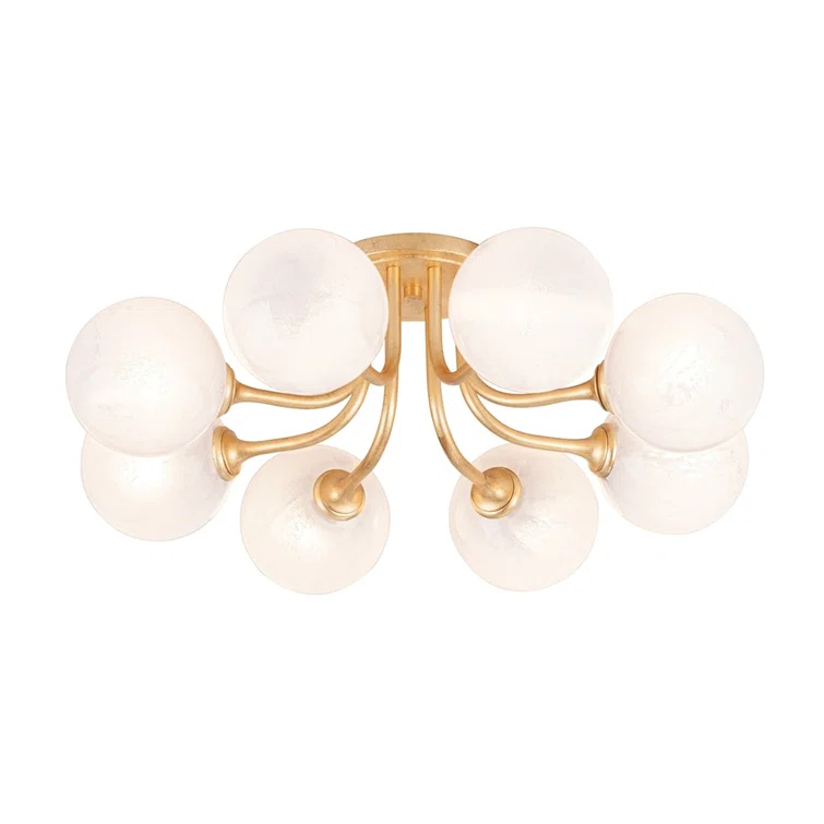 Keller Semi-Flush Mount Light - Brass / 8 Light