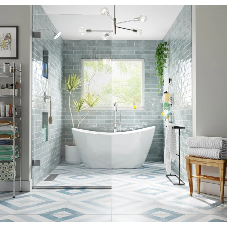 1 Handle Floor Tub Filler with Diverter