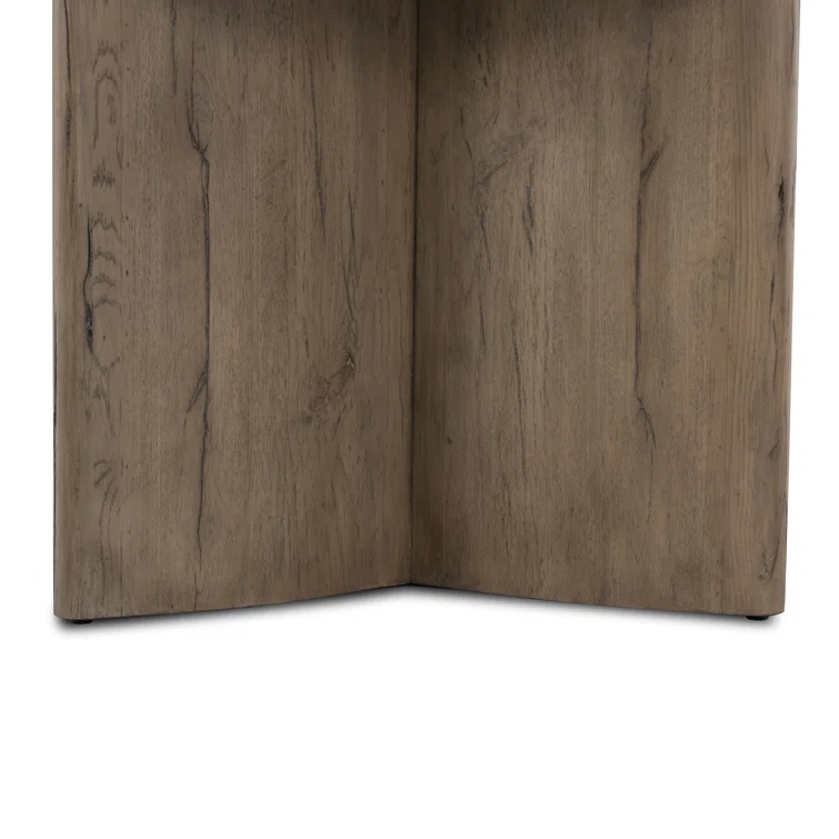 Voss Round Side Table - Natural and White Marble