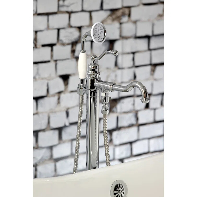 Kingston Brass English Country Single-Handle 1-Hole Freestanding Tub Faucet with Hand Shower