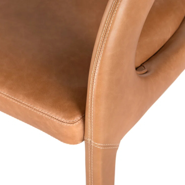 Sonoma Butterscotch Genuine Leather 55" Modern Dining Bench