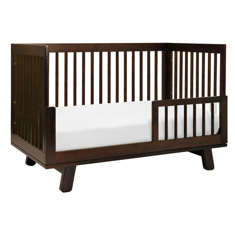 Hudson Espresso Modern Convertible Crib with Toddler Rail
