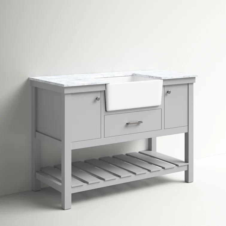 Pelaghia 48'' Single Bathroom Vanity with Marble Top