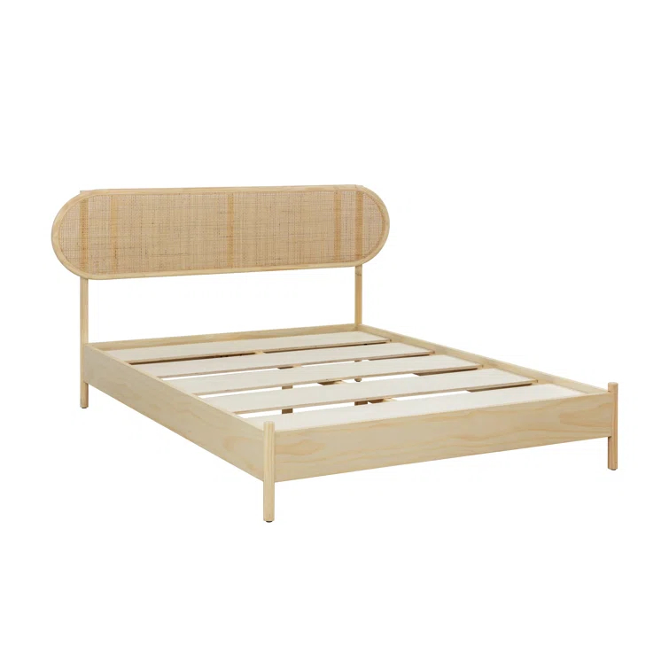 Natural Pine King Bed Frame with Slats