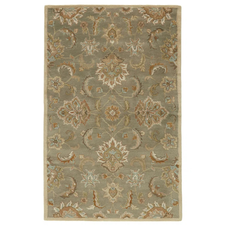 Mythos Abers Hand-Tufted Wool Area Rug in Gray and Beige - 12'x15'