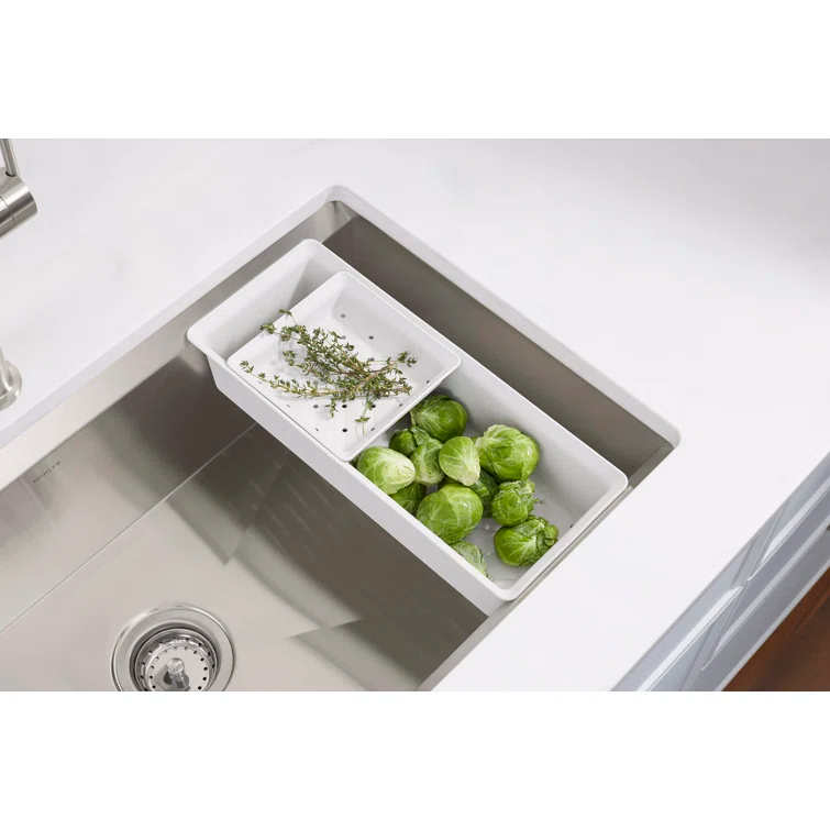 Task 33" x 22" Top-Mount/Undermount Single-Bowl Workstation Kitchen Sink With Accessories