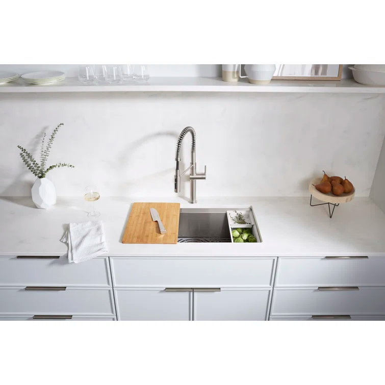 Task 33" x 22" Top-Mount/Undermount Single-Bowl Workstation Kitchen Sink With Accessories