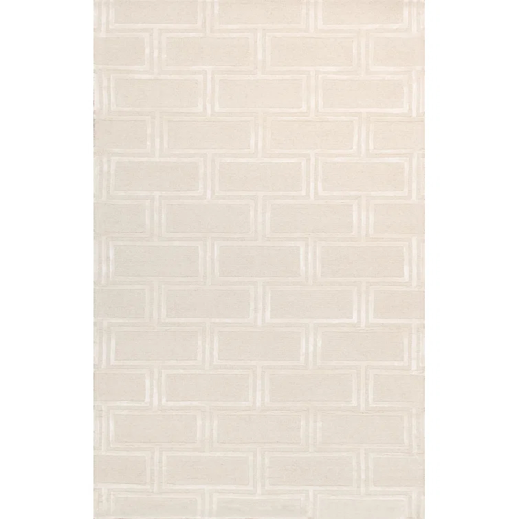 Hand-Tufted Bamboo Silk & Wool Ivory Area Rug