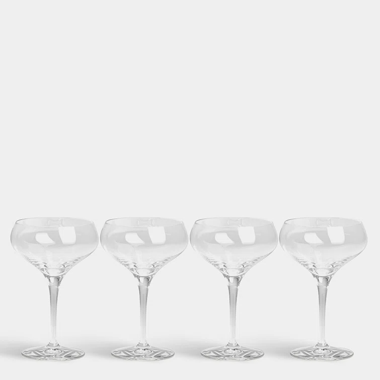 Orrefors Glass Coupe, Set of 4, 4 Count (Pack of 1), Clear