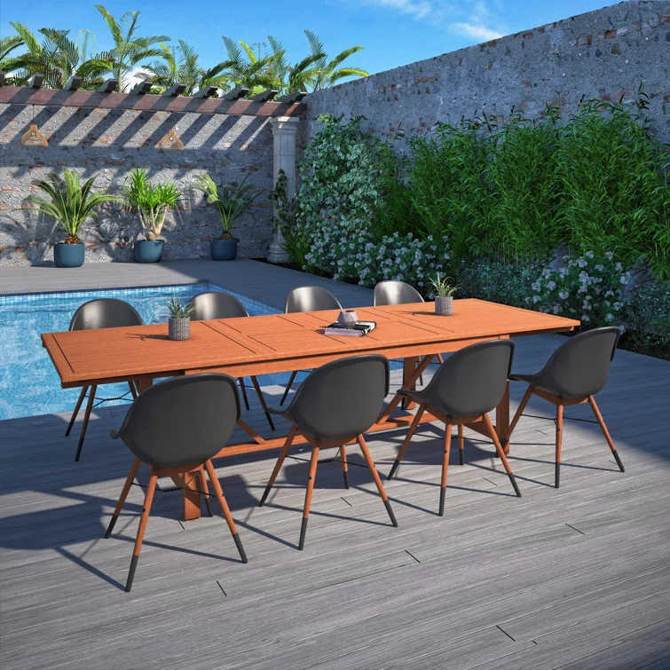 Anautica 79'' Rectangular 8 - Person Outdoor Dining Set