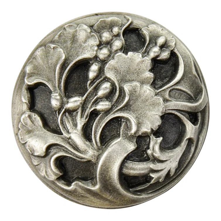 Notting Hill Florid Leaves 1.375" Diameter Circle Knob