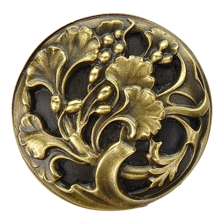 Notting Hill Florid Leaves 1.375" Diameter Circle Knob