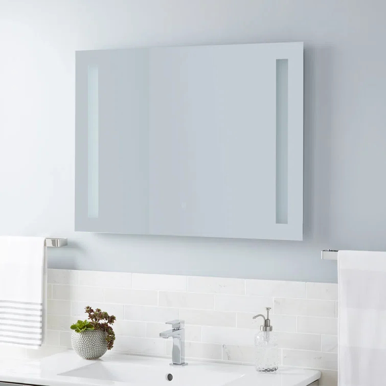Signature Hardware Curie Motion Sensing Lighted Bathroom Vanity Mirror with Tunable LED