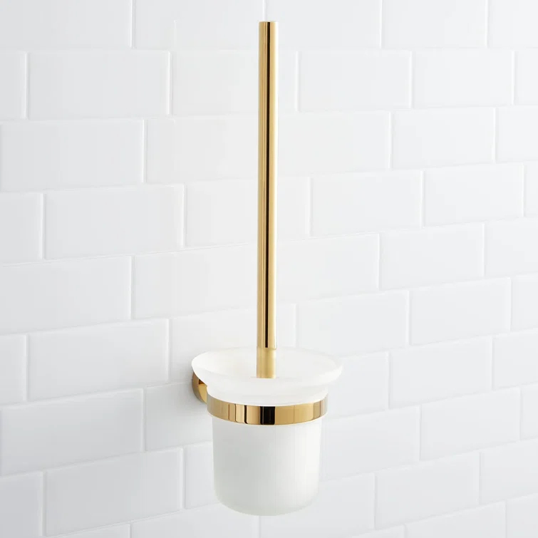 Signature Hardware Ceeley Collection Metal Wall Mounted Toilet Brush and Holder