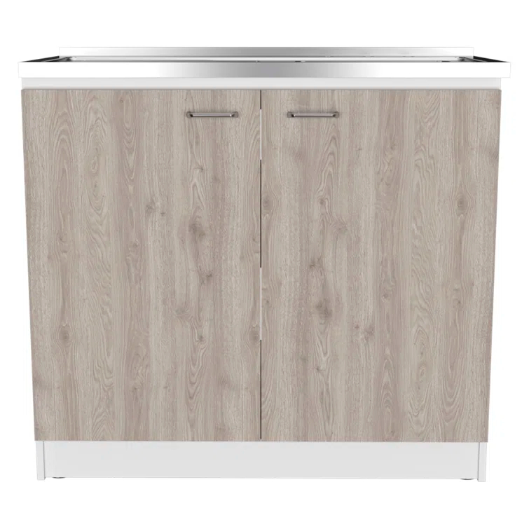 TUHOME Napoles Utility Sink Cabinet With Integrated Steel Sink