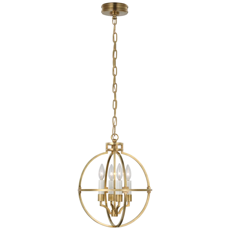Lexie 30" Antique-Burnished Brass LED Globe Pendant Light