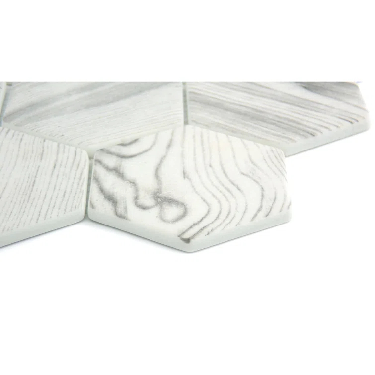 Echo™ Hex 3" x 3" Glass Mosaic Tile