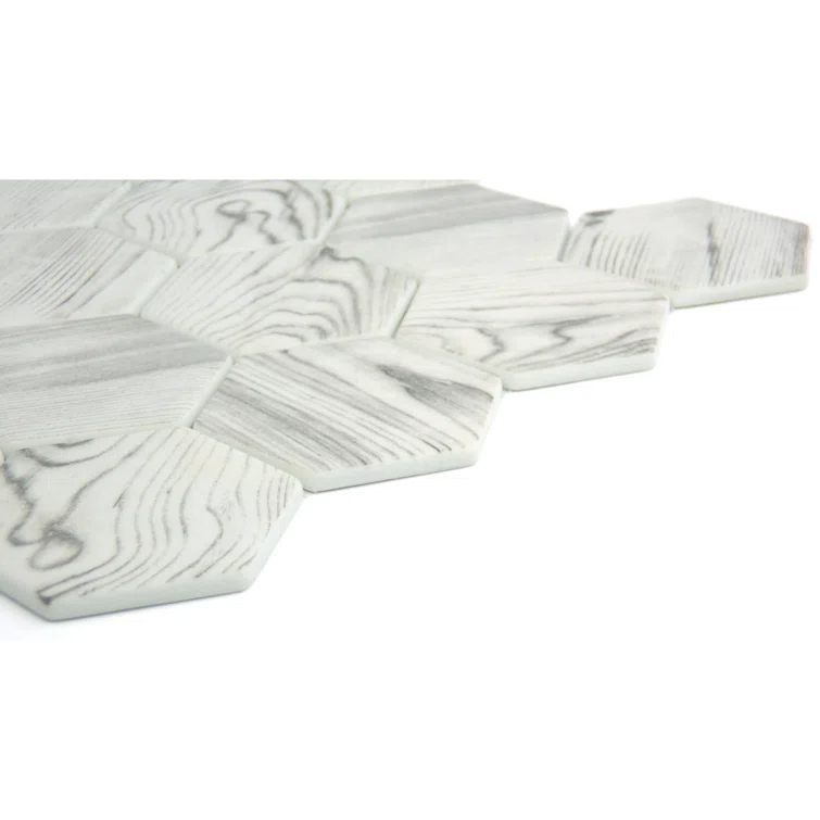 Echo™ Hex 3" x 3" Glass Mosaic Tile