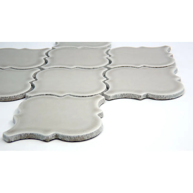 Morocco™ 10" x 11" Beveled Ceramic Arabesque Mosaic Wall Tile