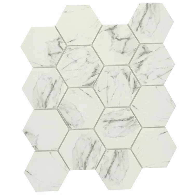 Echo™ Hex 3" x 3" Glass Mosaic Tile