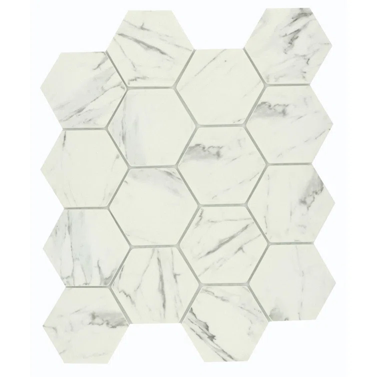 Echo™ Hex 3" x 3" Glass Mosaic Tile