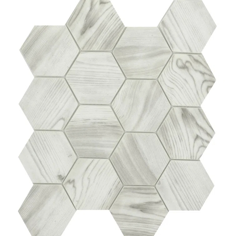 Echo™ Hex 3" x 3" Glass Mosaic Tile