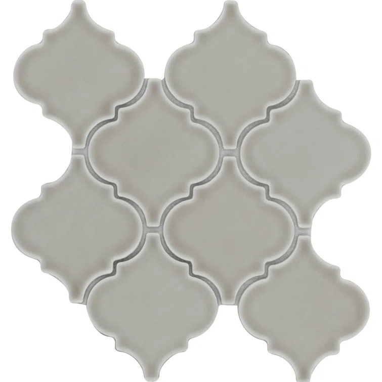 Morocco™ 10" x 11" Beveled Ceramic Arabesque Mosaic Wall Tile