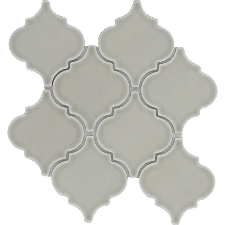Morocco™ 10" x 11" Beveled Ceramic Arabesque Mosaic Wall Tile