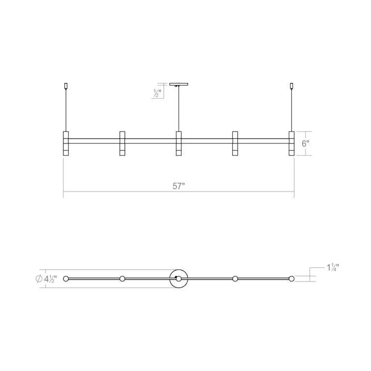 Sonneman Staccato 57'' Bright Satin Aluminum LED Drum Pendant