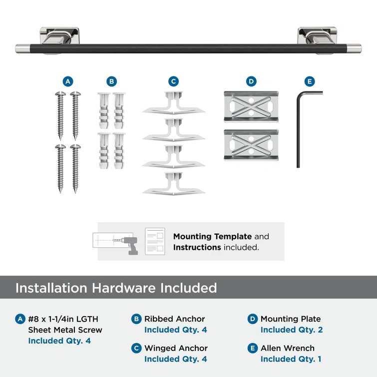 Esquire 22.68" Wall Mounted Towel Bar