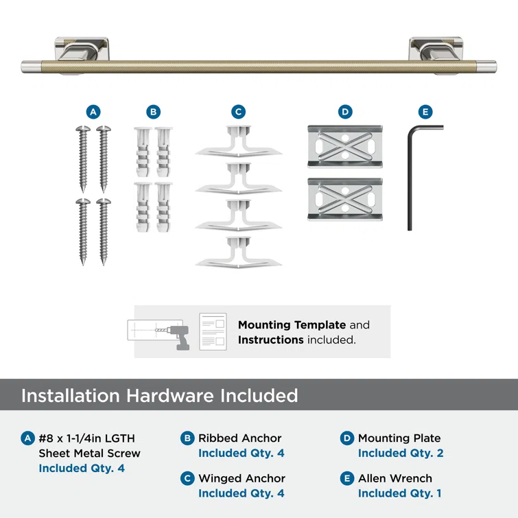 Esquire 22.68" Wall Mounted Towel Bar