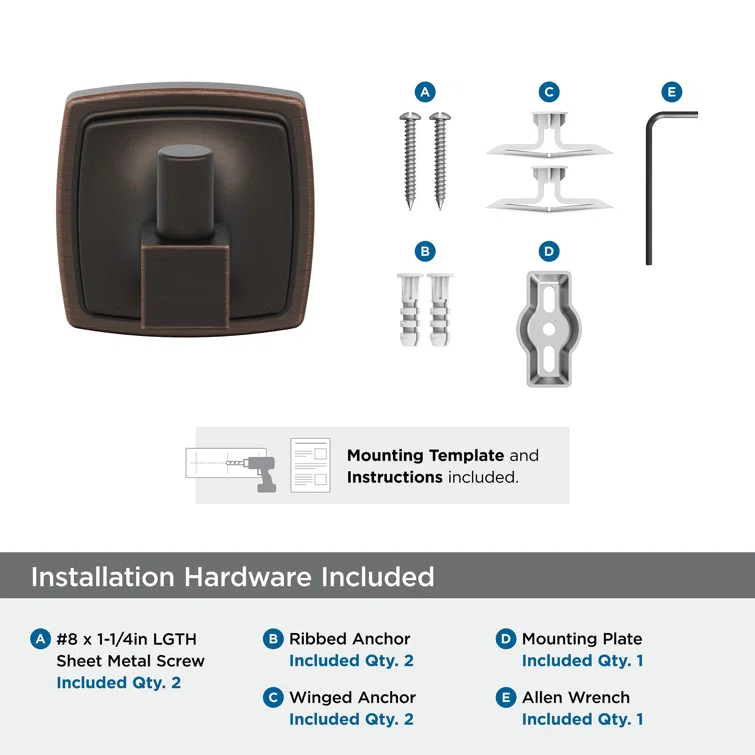 Stature Wall Mounted Robe Hook