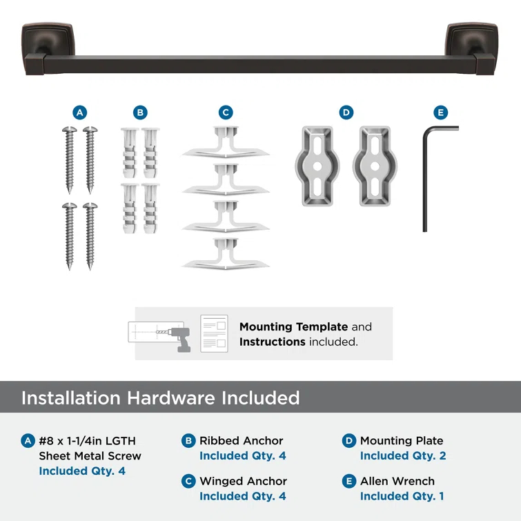 Stature 20.25" Wall Mounted Towel Bar