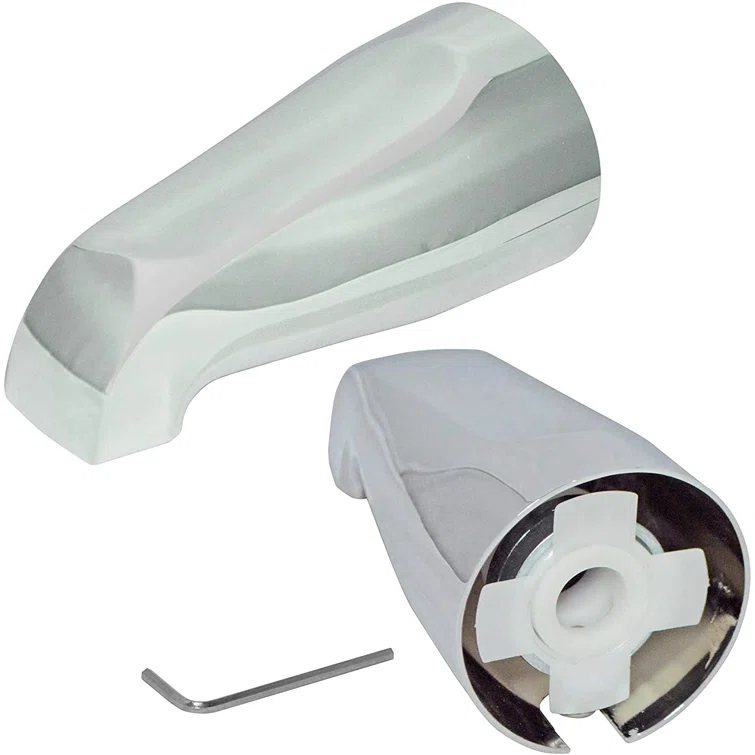 Tub Spout With Adjustable Slide Connector For 1/2 Inch Copper, 5-1/4 Inch Length, Chrome Finish
