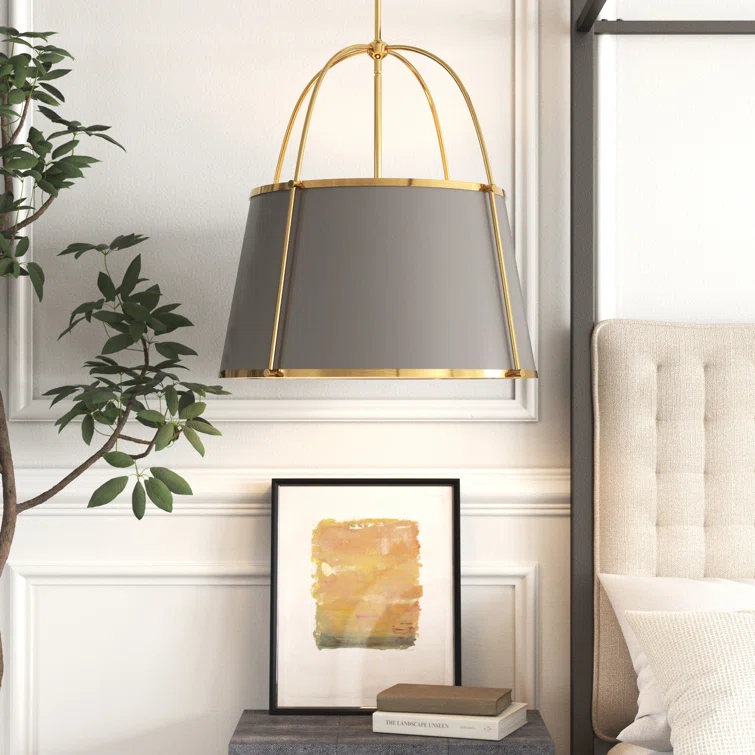 Moxie 4 Light Metal Dimmable Drum Chandelier