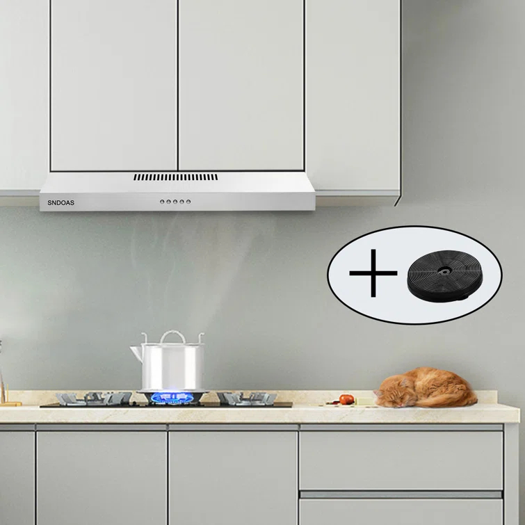 SNDOAS 30" Stainless Steel 250 CFM Convertible Under Cabinet Range Hood