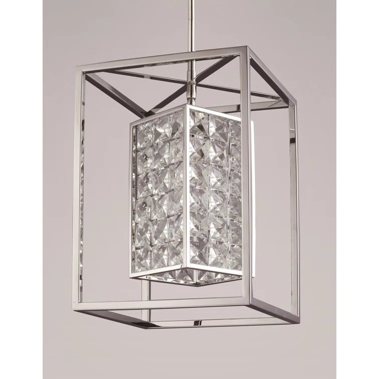 Struttura Modern Crystal & Steel 10" Geometric Pendant