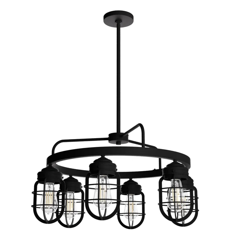 Hunter Fan Starklake 6 - Light Unique / Statement Wagon Wheel Chandelier