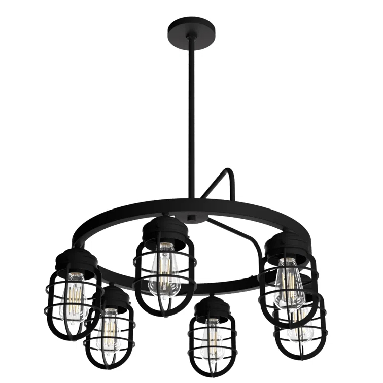 Hunter Fan Starklake 6 - Light Unique / Statement Wagon Wheel Chandelier