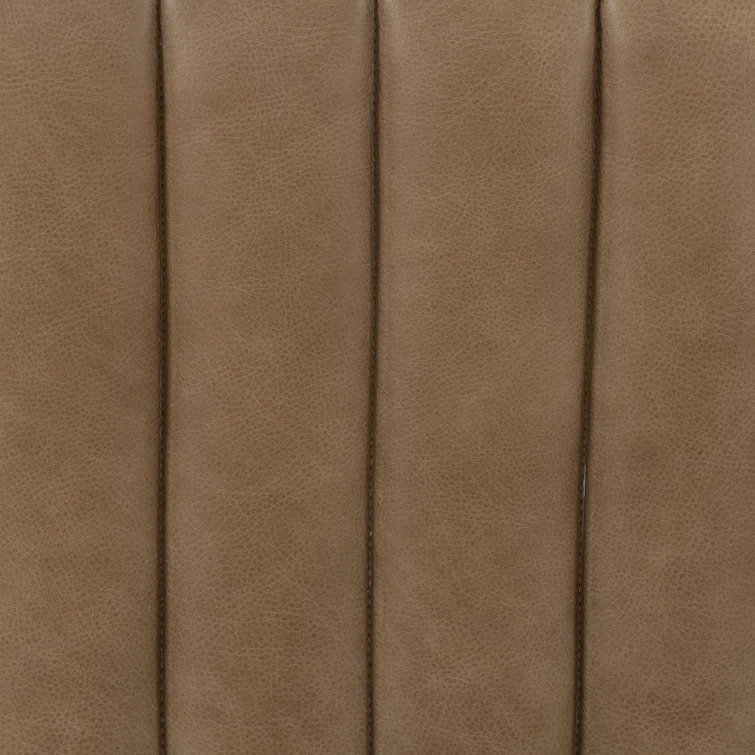 Augustine Modern Tufted Tawny Brown Leather Ottoman