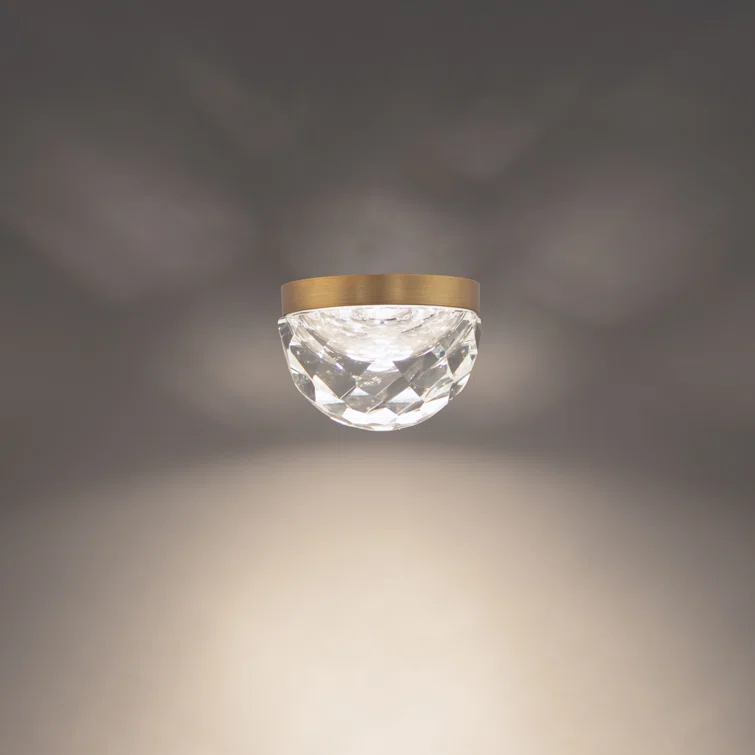 Cascade 6'' Crystal Bowl Dimmable LED Flush Mount