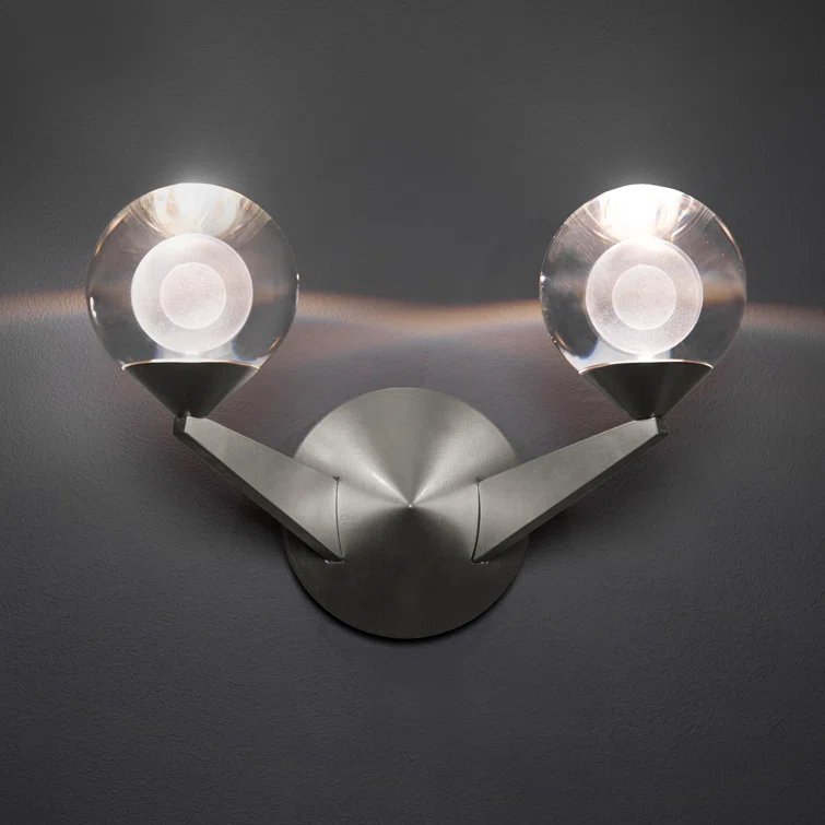 Double Bubble Aluminum LED Armed Sconce