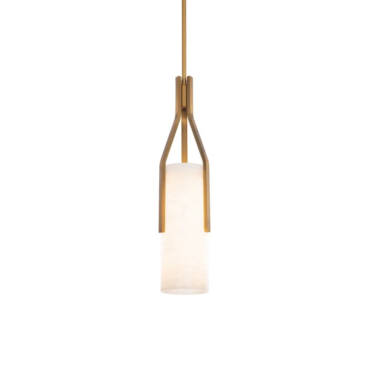 Modern Forms Firenze 1 - Light Dimmable Cylinder LED Pendant With Alabaster Shade