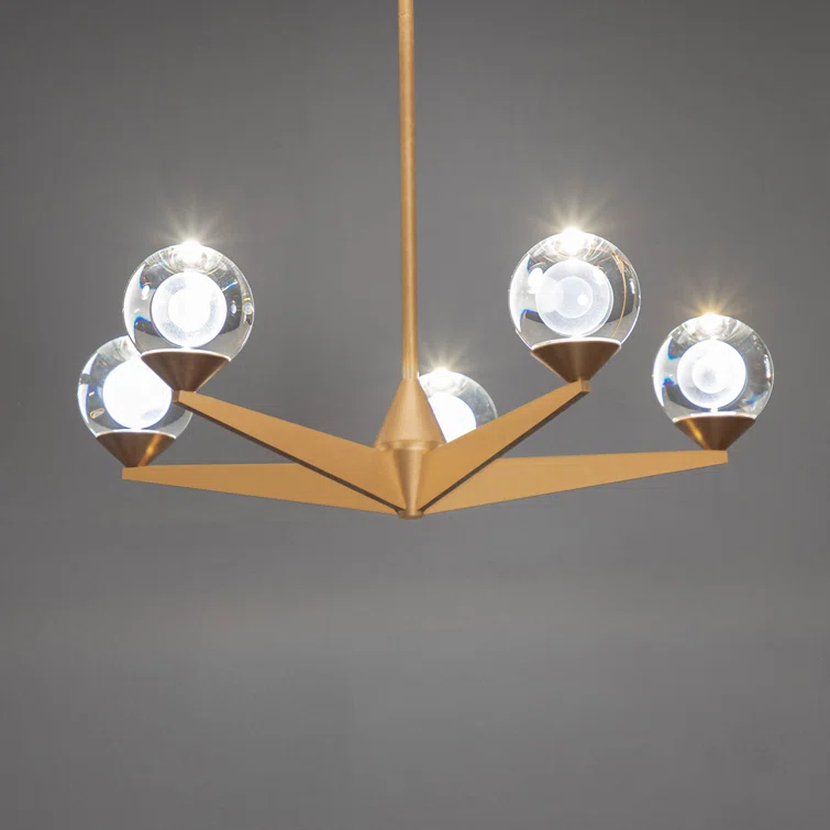Double Bubble 5 - Light Dimmable LED Globe Chandelier