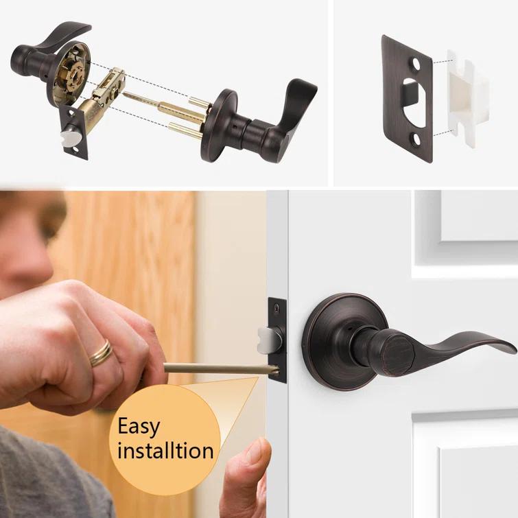 Passage Door Lever with Round Rosette