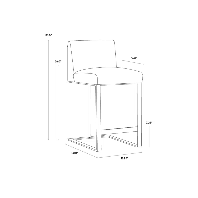 Cantina White Faux Leather Stainless Steel Counter Stool