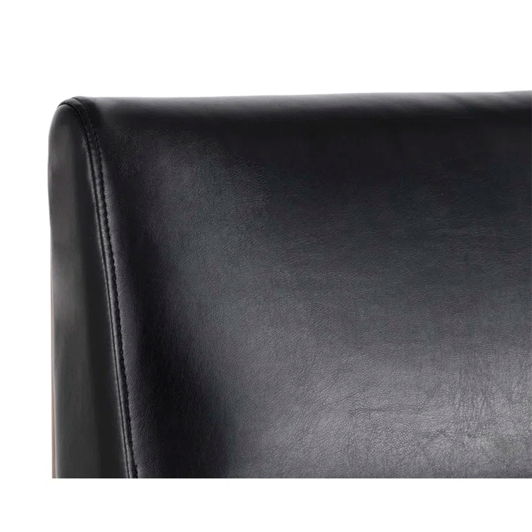 Dean Black Leather and Stainless Steel Counter Stool