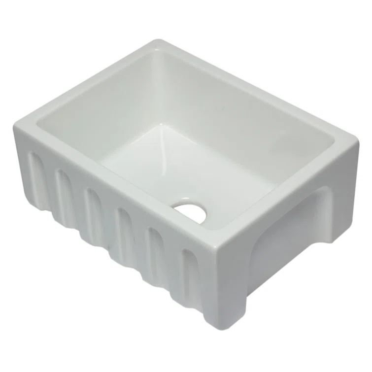 24'' L Flush Single Bowl Fireclay Kitchen Sink