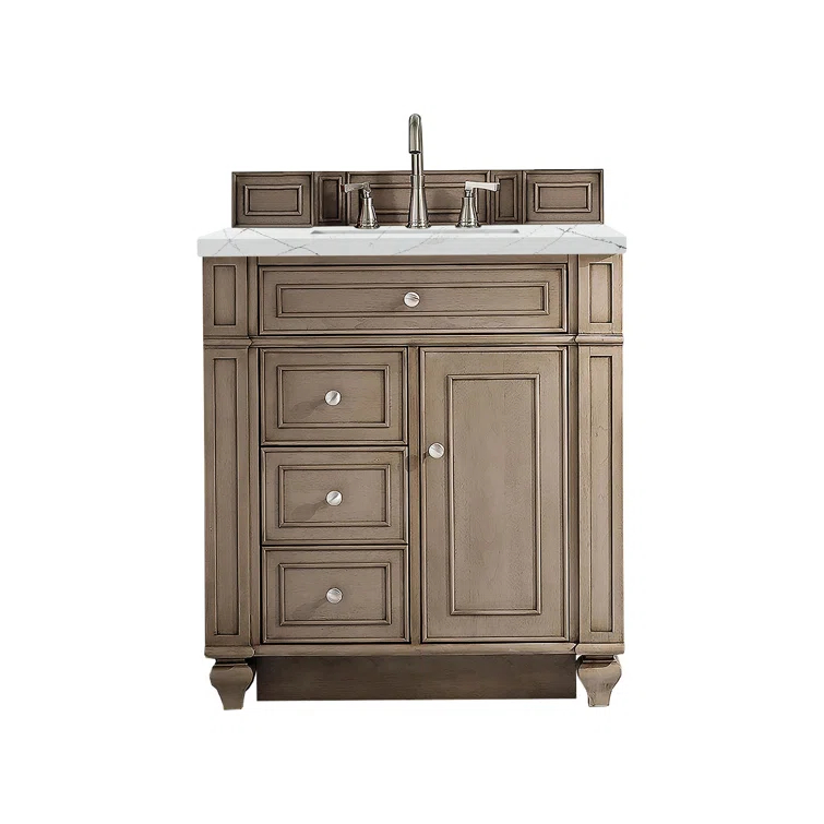 Bristol 30'' Dark Wood Single Vanity with Porcelain Sink