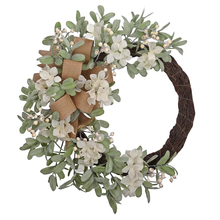 Haute Decor Faux Hydrangea 24'' Wreath